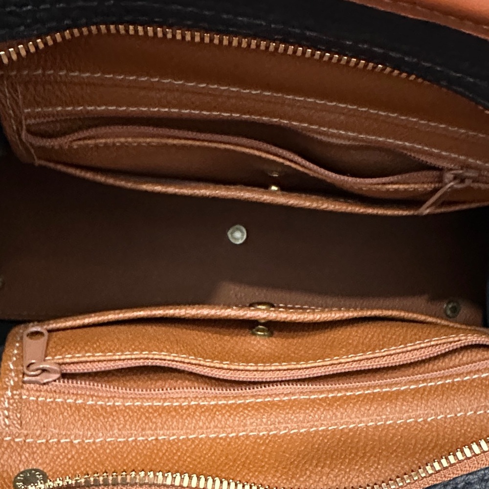Dooney & Bourke Black and Tan Satchel - Picture 13 of 16
